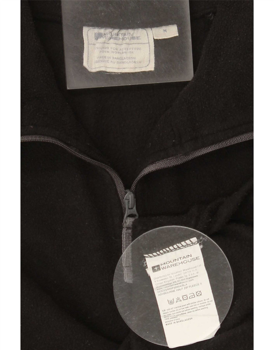 Mountain Warehouse Mens Zip Neck Fleece Jumper Poliéster Preto Médio