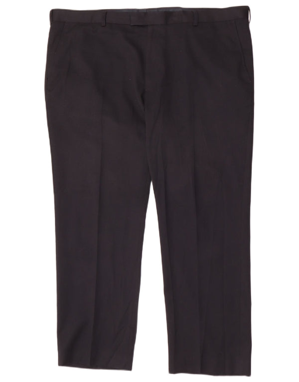 Marks & Spencer Mens Regular Straight Suit Trousers W42 L29 Navy Blue
