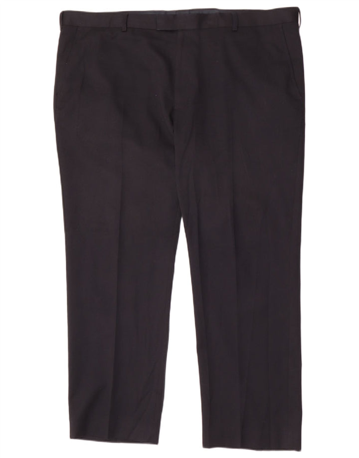 Calça masculina regular reta Marks & Spencer W42 L29 azul marinho