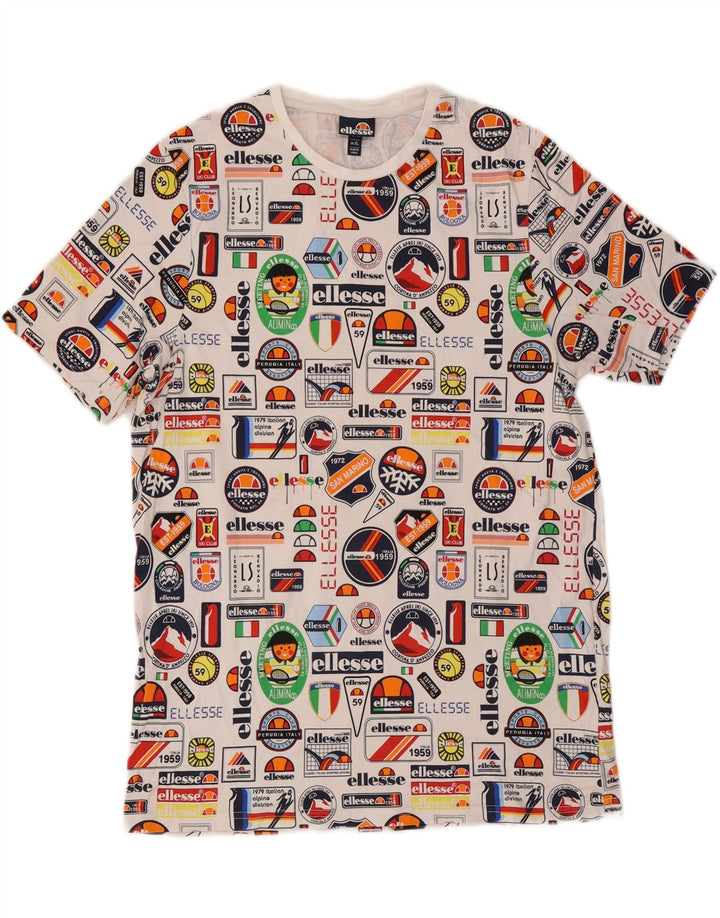 ELLESSE Mens Graphic T-Shirt Top XL Multicoloured Cotton