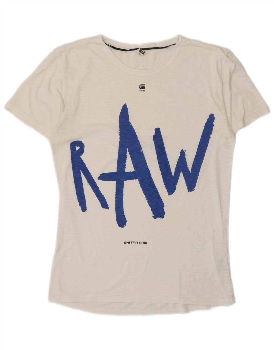 Camiseta gráfica masculina G-Star Top médio algodão manchado branco