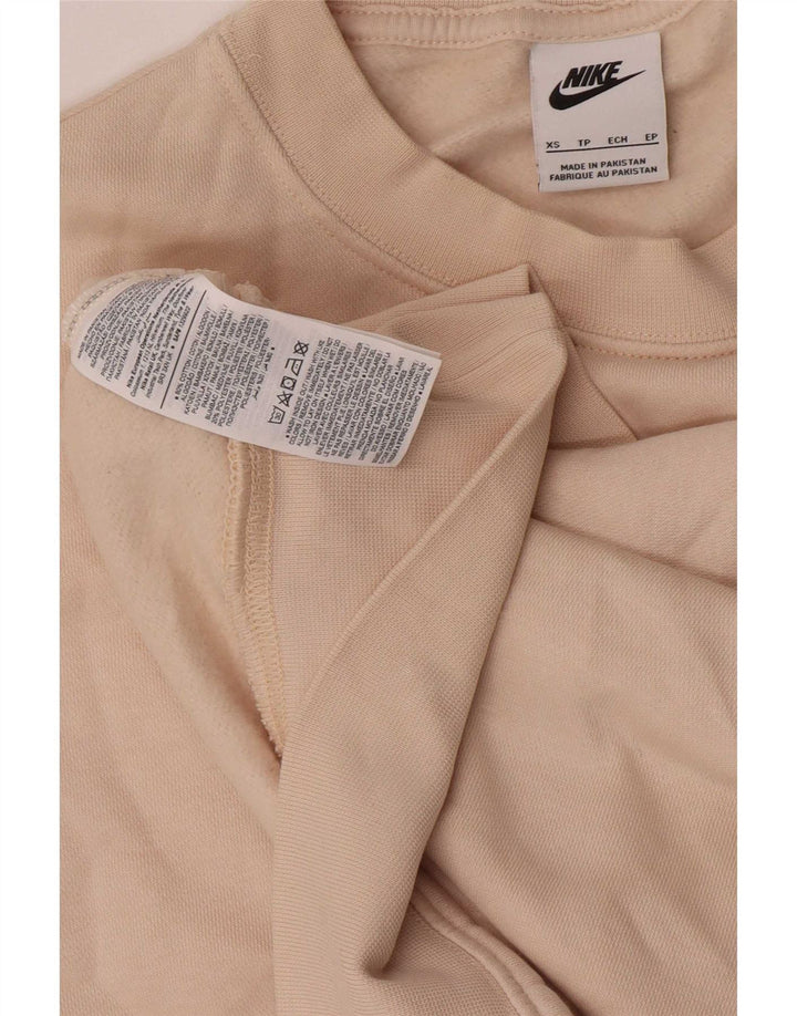 Nike Womens Oversized Sweatshirt Jumper UK 6 XS Bege Algodão