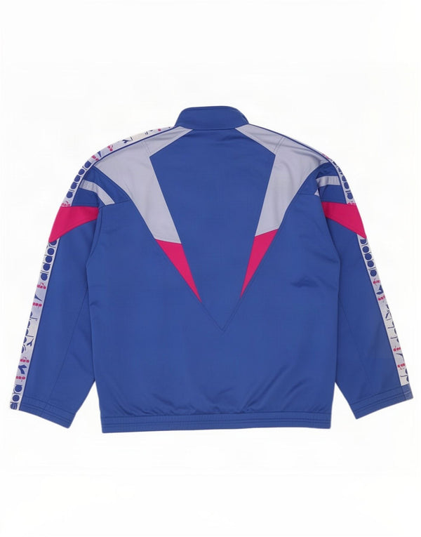 Diadora Mens Graphic Tracksuit Top Jacket UK 46 XL Azul Colourblock
