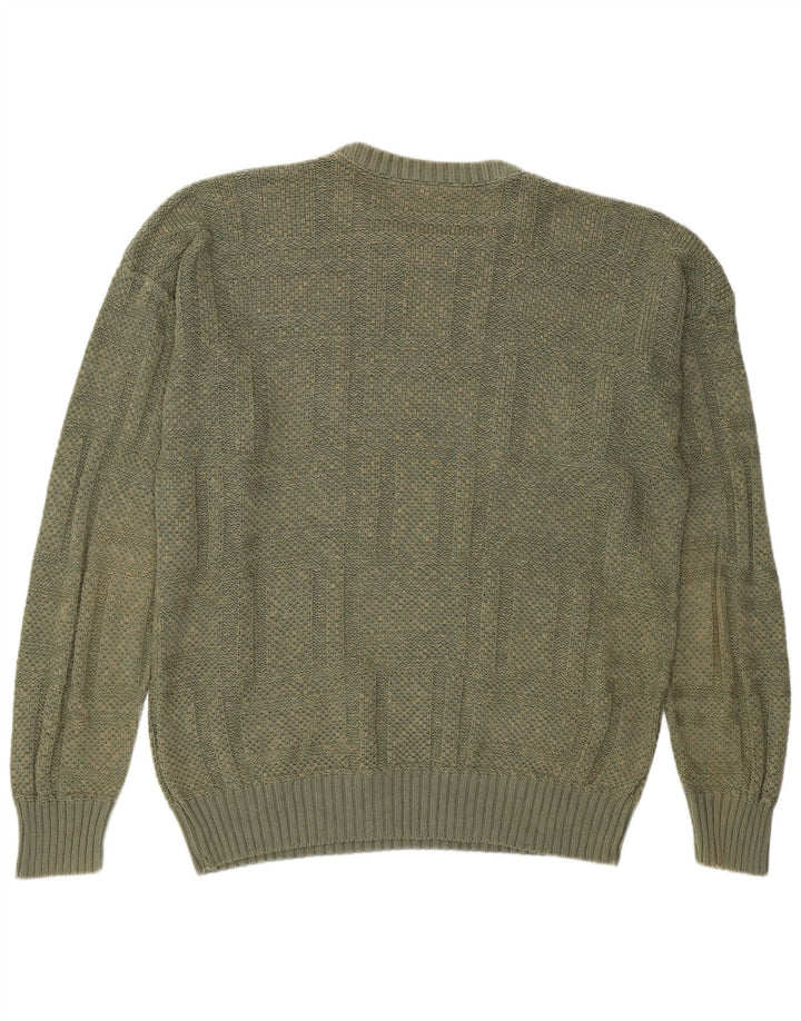 Suéter masculino Lacoste com gola redonda tamanho 6 XL algodão cáqui