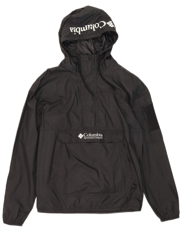 Jaqueta de chuva masculina com capuz Columbia UK 36 poliéster preto pequeno