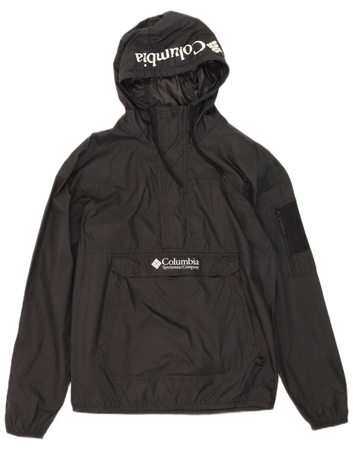 Jaqueta de chuva masculina com capuz Columbia UK 36 poliéster preto pequeno