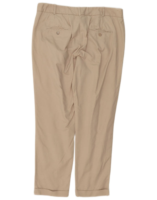 Zara Calça Chino Feminina Slim EU 42 Grande W32 L27 Algodão Bege