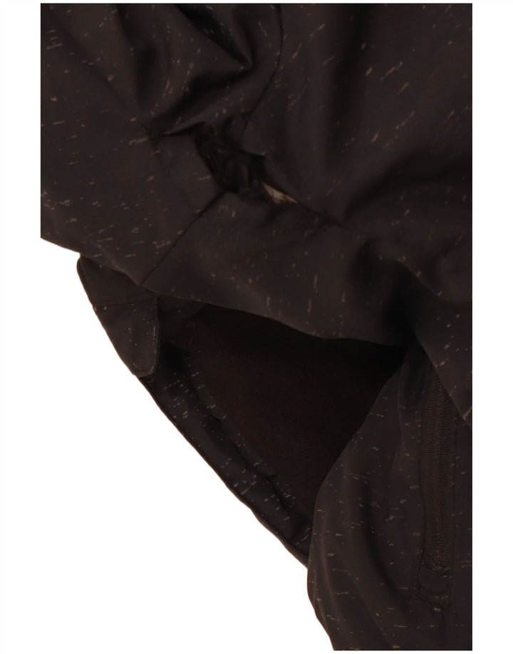 Jaqueta corta-vento masculina ELLESSE com capuz UK 34 XS poliéster manchado preto