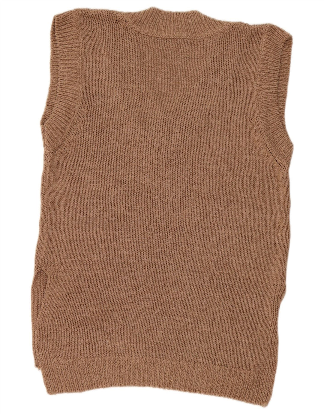 Zara Womens Oversized Vest Tank Top UK 10 Pequeno Acrílico Marrom