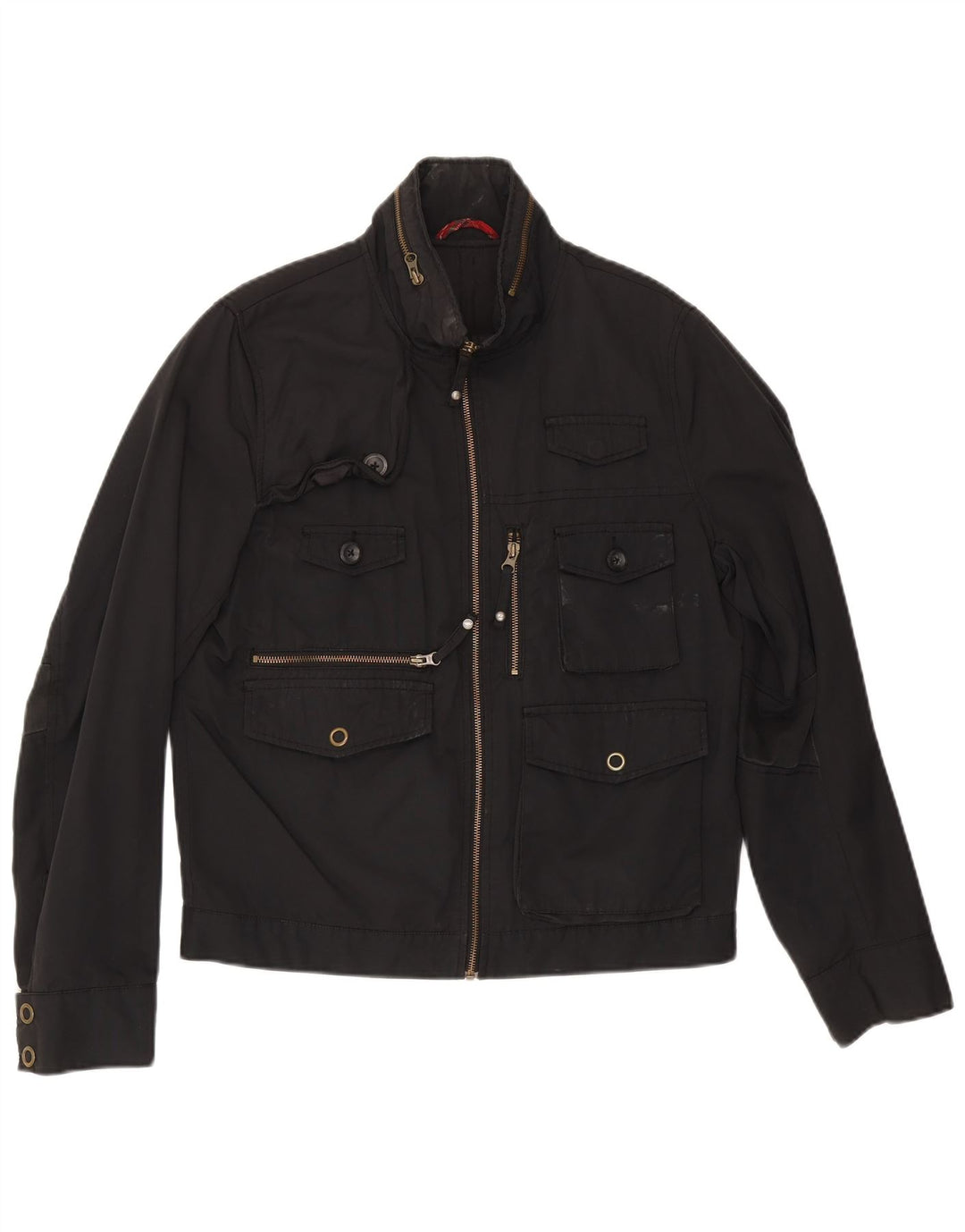 Jaqueta utilitária masculina Joop com capuz UK 38 poliéster preto médio