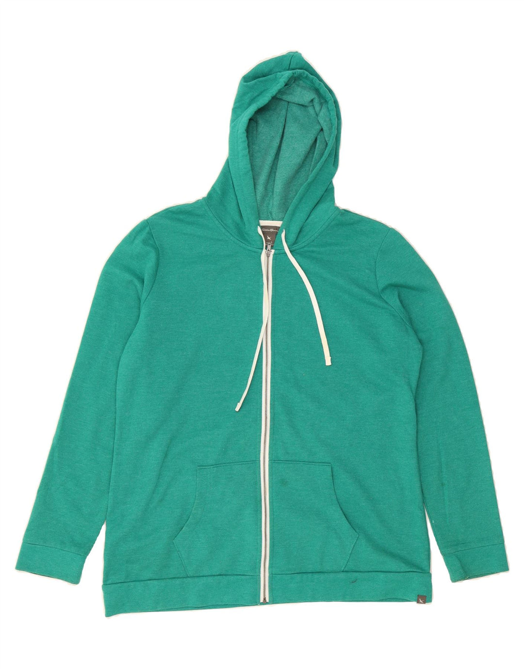 EDDIE BAUER Womens Zip Hoodie Sweater UK 16 Large Green Cotton Vintage Eddie Bauer and Second-Hand Eddie Bauer from Messina Hembry 