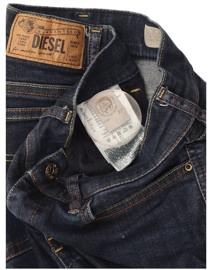 Jeans retos femininos Diesel W27 L32 algodão azul marinho