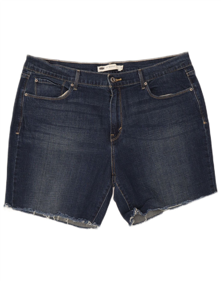 Shorts jeans feminino 515 da LEVI'S W33 grande algodão azul