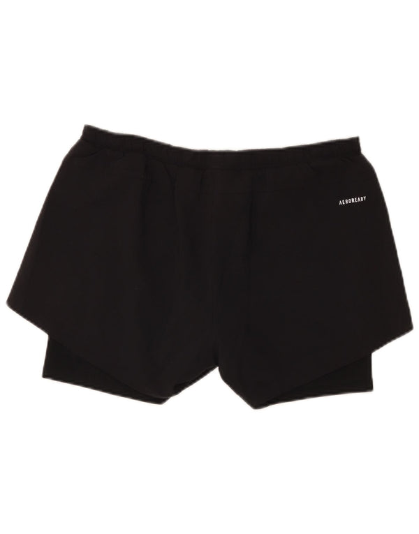 Adidas Womens Aeroready Sport Shorts Reino Unido 8/10 Pequeno Poliéster Preto