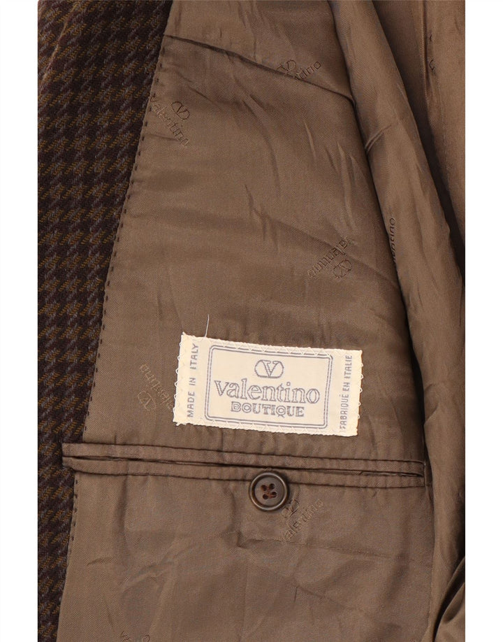 Jaqueta Blazer Masculina Valentino Reino Unido 38 Médio Marrom Houndstooth Clássico
