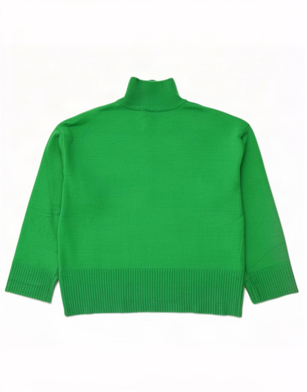 Zara Suéter feminino com gola e zíper Reino Unido 16 grande verde