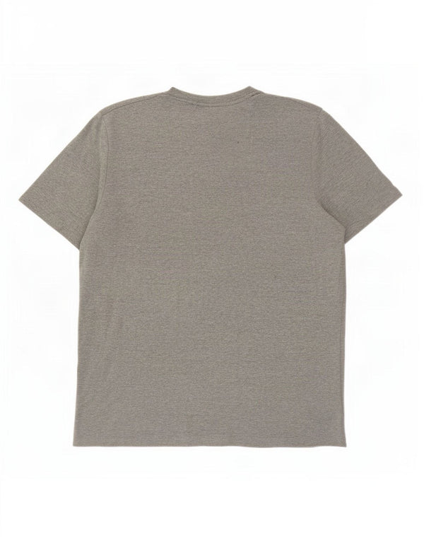 Camiseta masculina Ellesse com estampa gráfica grande algodão manchado cinza
