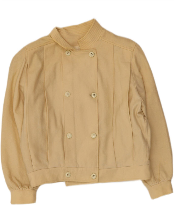 Jaqueta bomber feminina vintage UK 14 lã bege média
