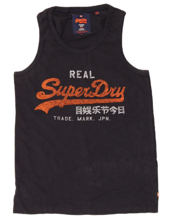 Superdry Mens Graphic Vest Top Médio Algodão Azul Marinho