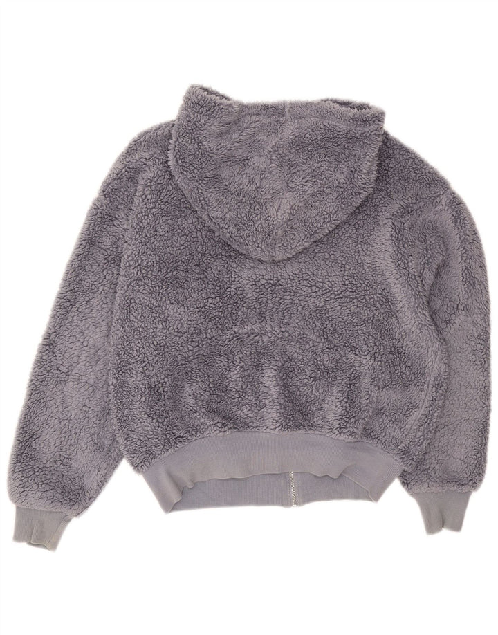 Jaqueta feminina de lã superdimensionada com capuz Topshop UK 6 XS poliéster cinza