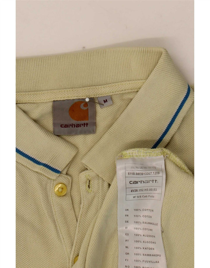 Camisa polo masculina Carhartt de algodão amarelo médio