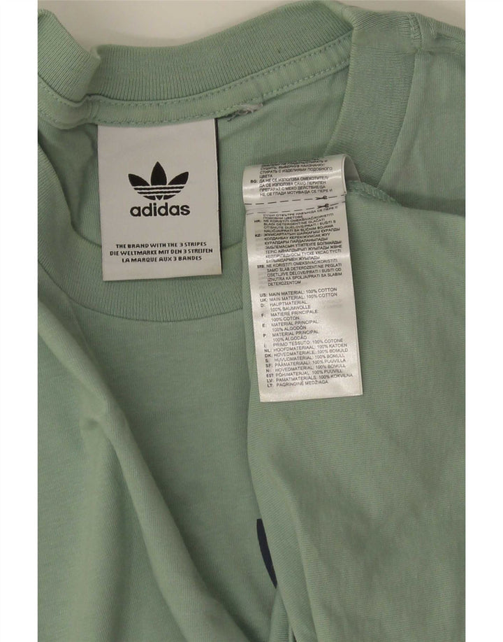 Adidas Mens Graphic T-Shirt Top Médio Algodão Verde