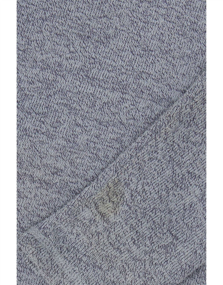 Casaco superior de fato de treino feminino estranho UK 12 poliéster manchado azul médio