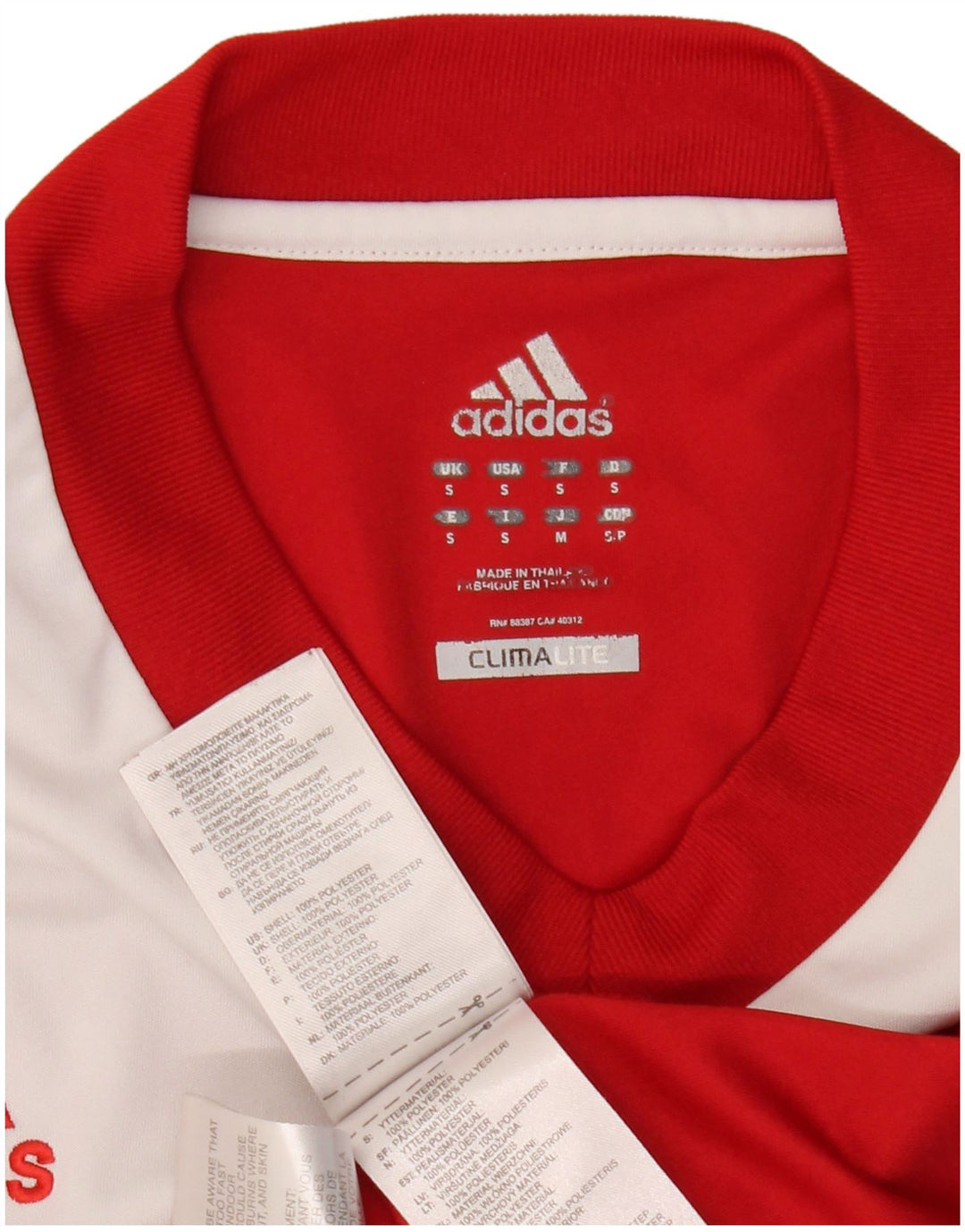 Adidas Womens Climalite Top Manga Longa UK 10 Small Red Colourblock