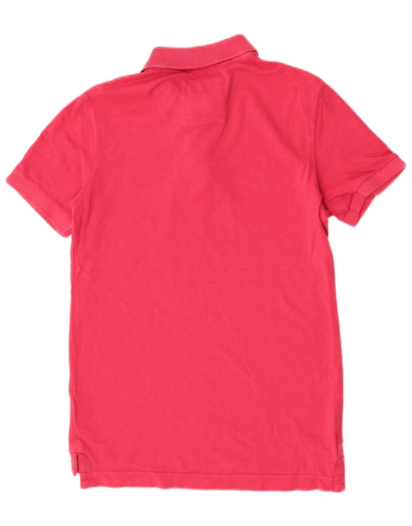 Camisa polo masculina Superdry de manga curta médio rosa algodão
