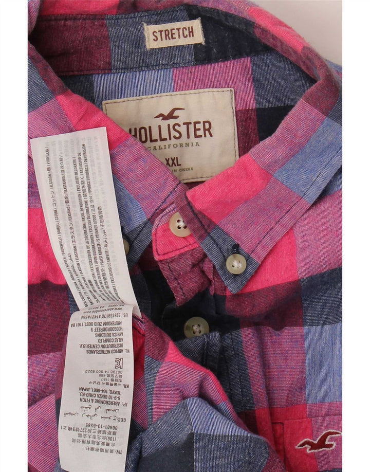 Camisa masculina Hollister 2XL algodão xadrez vermelho