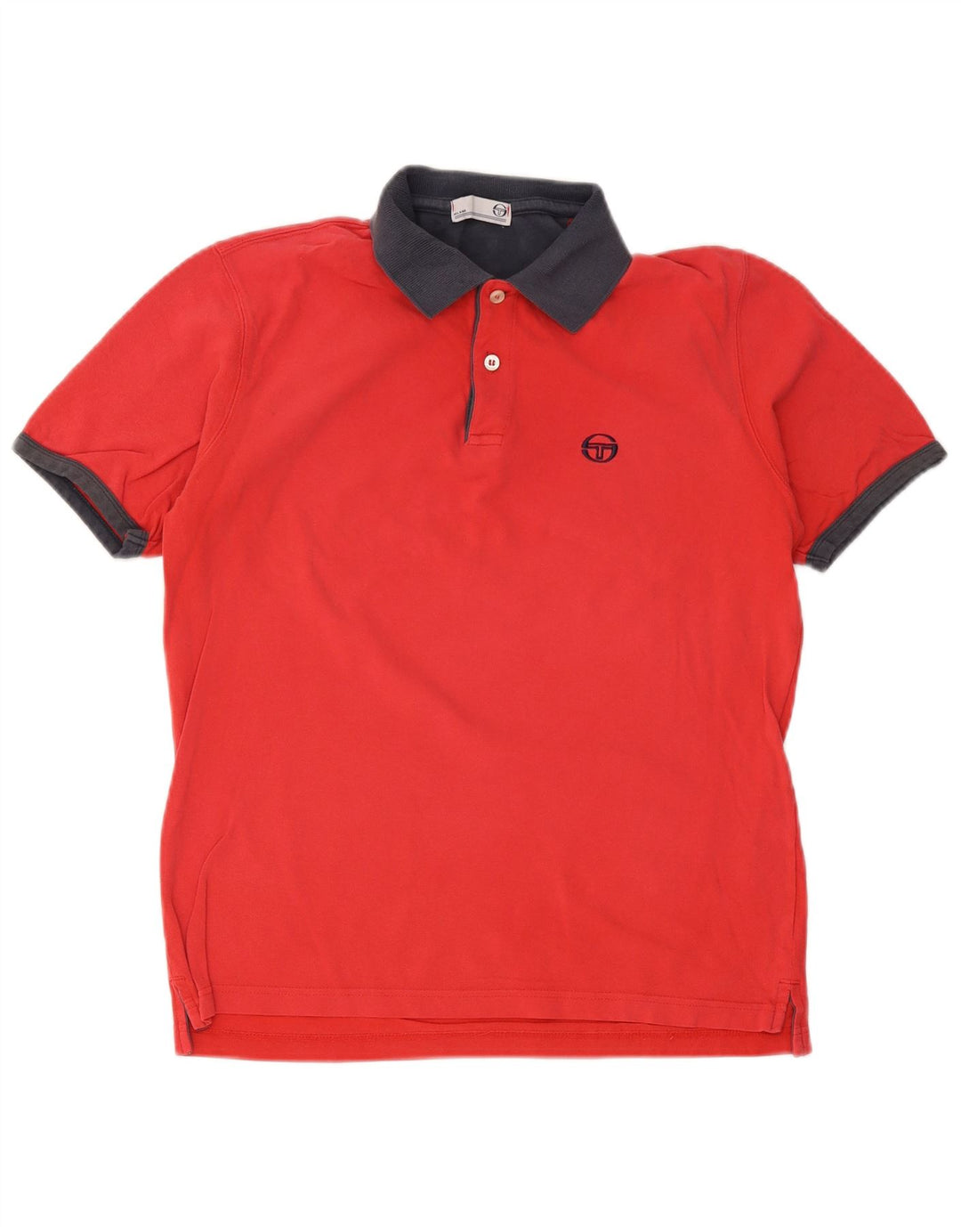 Camisa polo masculina Sergio Tacchini IT 52 grande algodão colorblock vermelho