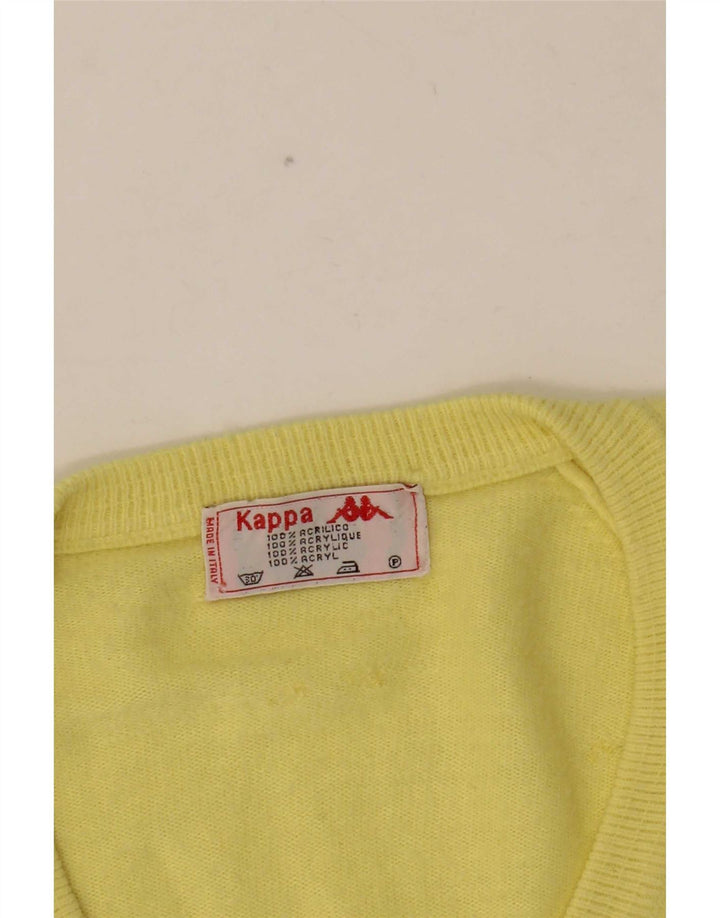 Suéter masculino Kappa com decote em V acrílico amarelo médio
