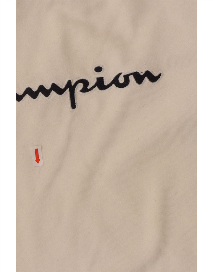 CHAMPION Suéter gráfico masculino grande algodão branco