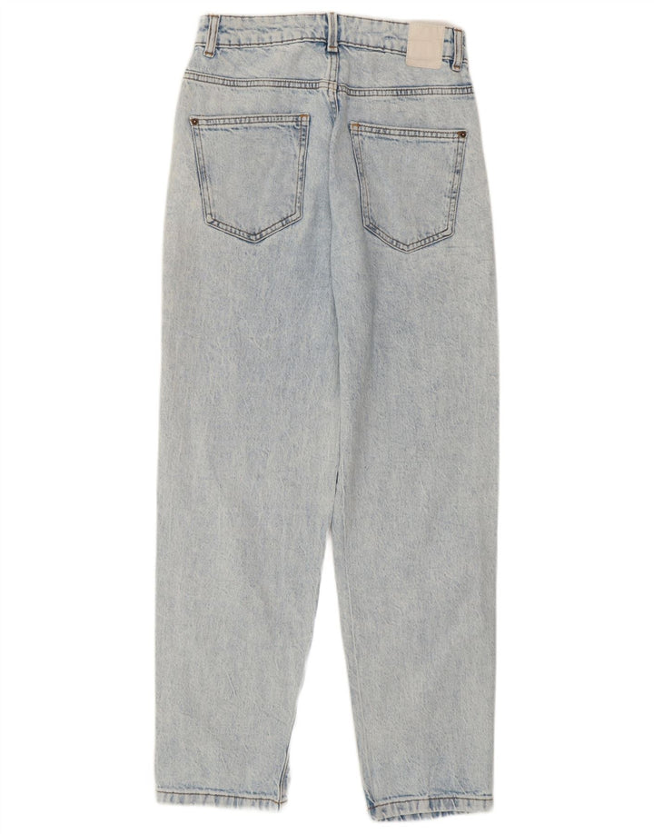 Zara Jeans feminino de cintura alta desgastado EU 36 XS W26 L27 algodão azul