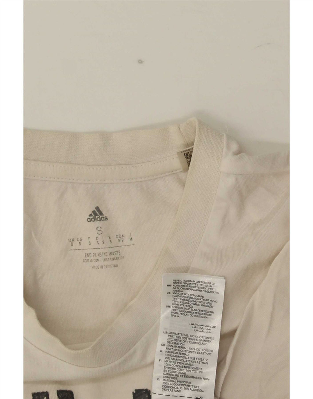 Adidas Mens Graphic T-Shirt Top Pequeno Algodão Branco