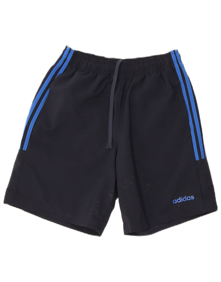 Shorts esportivos masculinos Adidas médio azul marinho poliéster