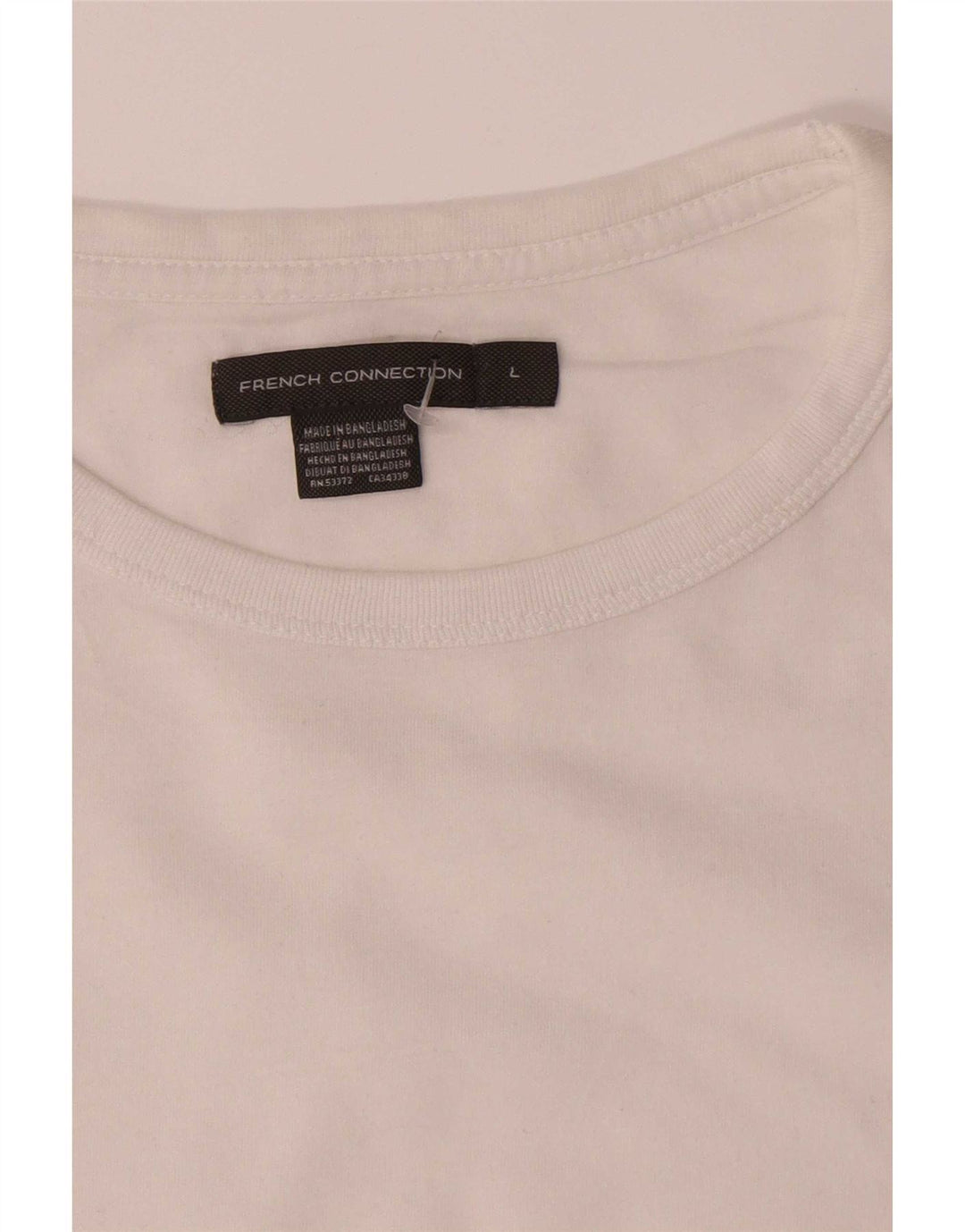 Camiseta masculina French Connection grande algodão branco