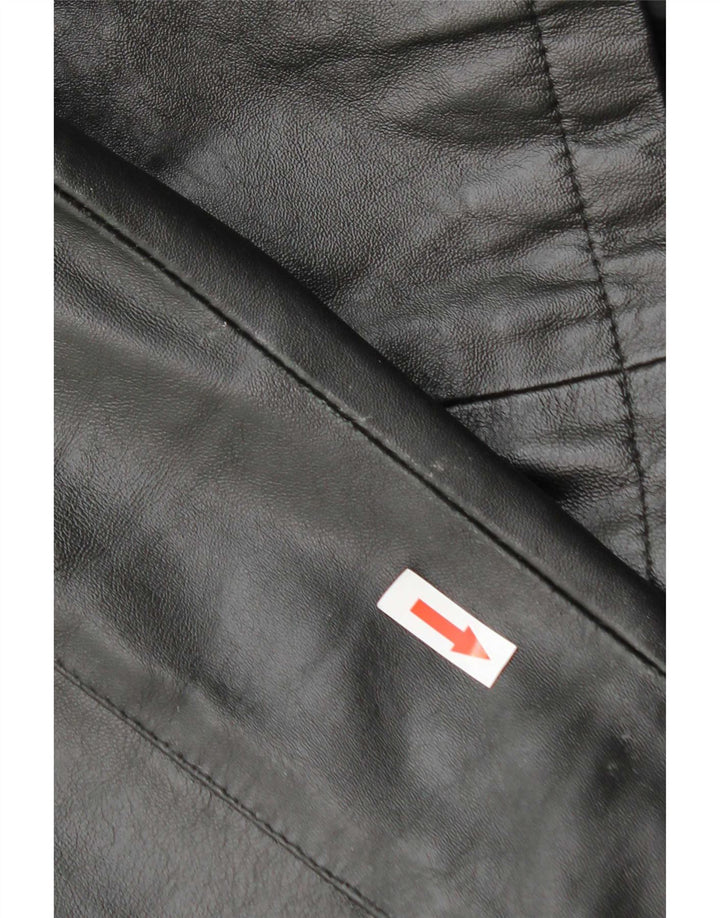 Jaqueta de couro feminina vintage IT 46 grande couro preto