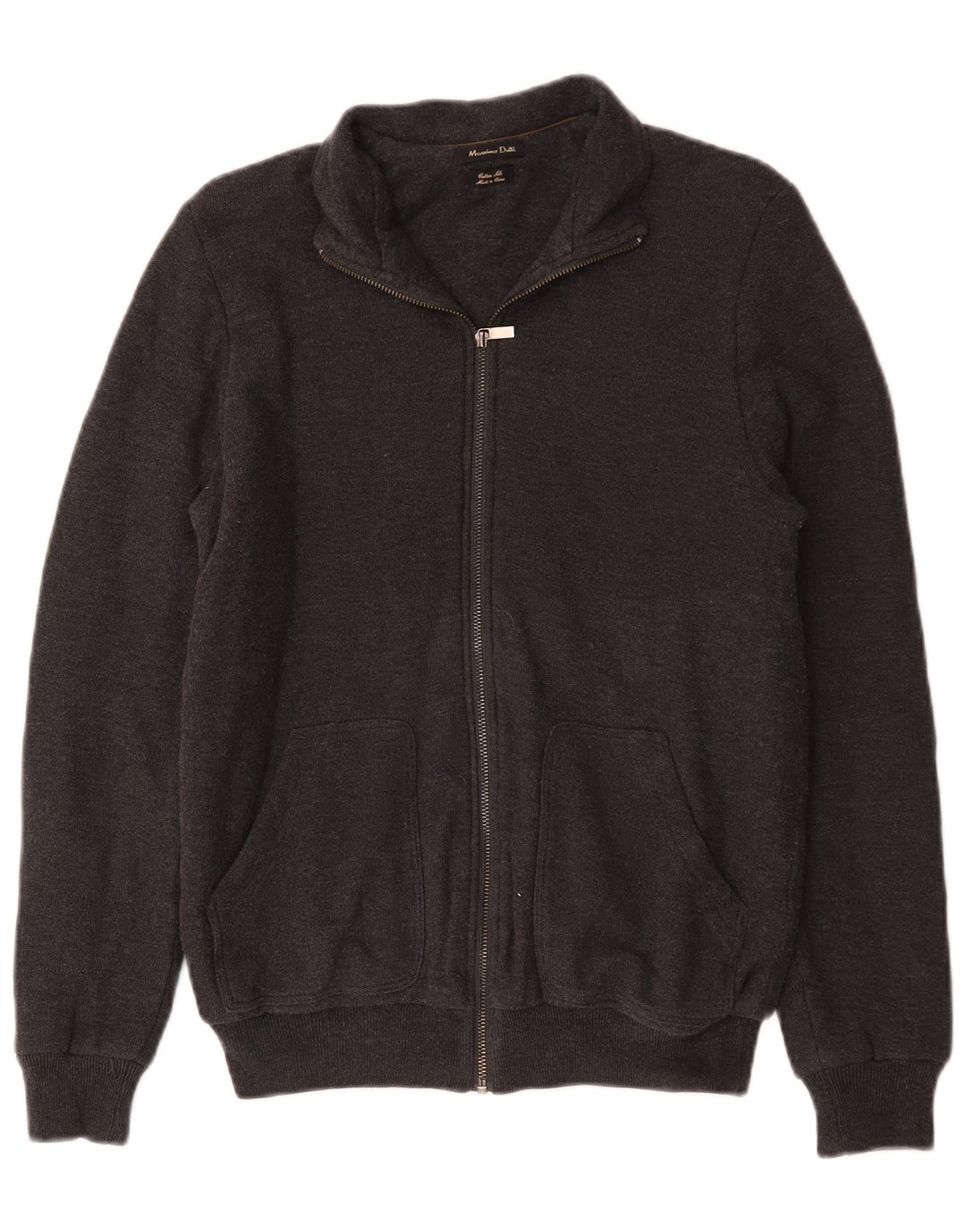 Jaqueta masculina de agasalho Massimo Dutti de algodão cinza médio