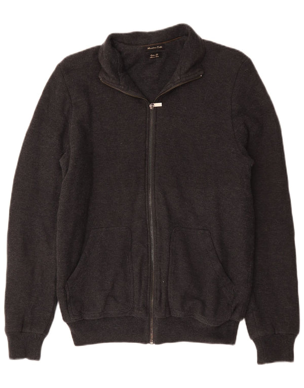 Jaqueta masculina de agasalho Massimo Dutti de algodão cinza médio
