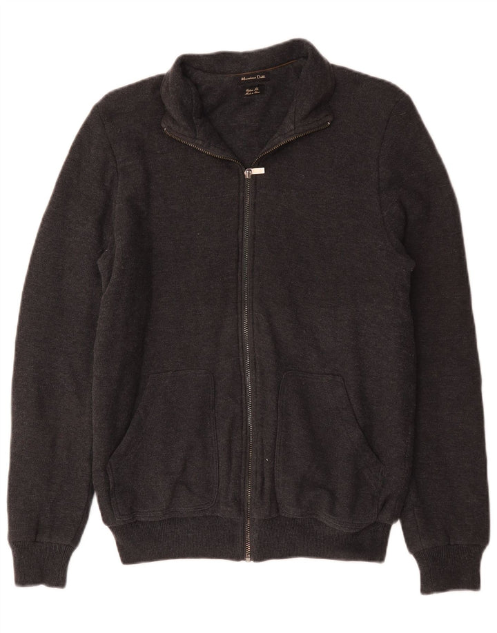 Jaqueta masculina de agasalho Massimo Dutti de algodão cinza médio