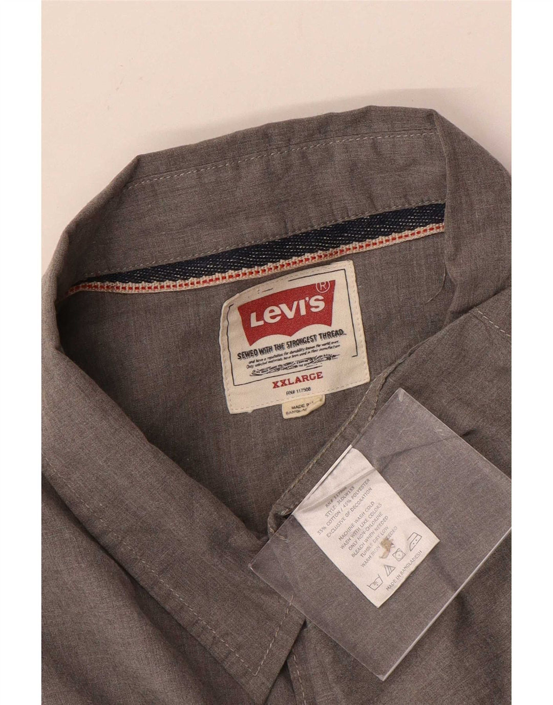 Camisa masculina Levi's 2XL algodão cinza