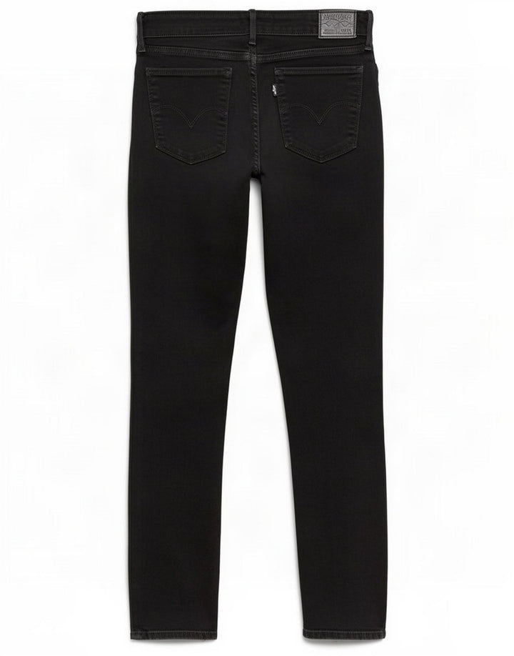Levi's Womens 712 Slim Jeans W30 L29 Algodão Preto