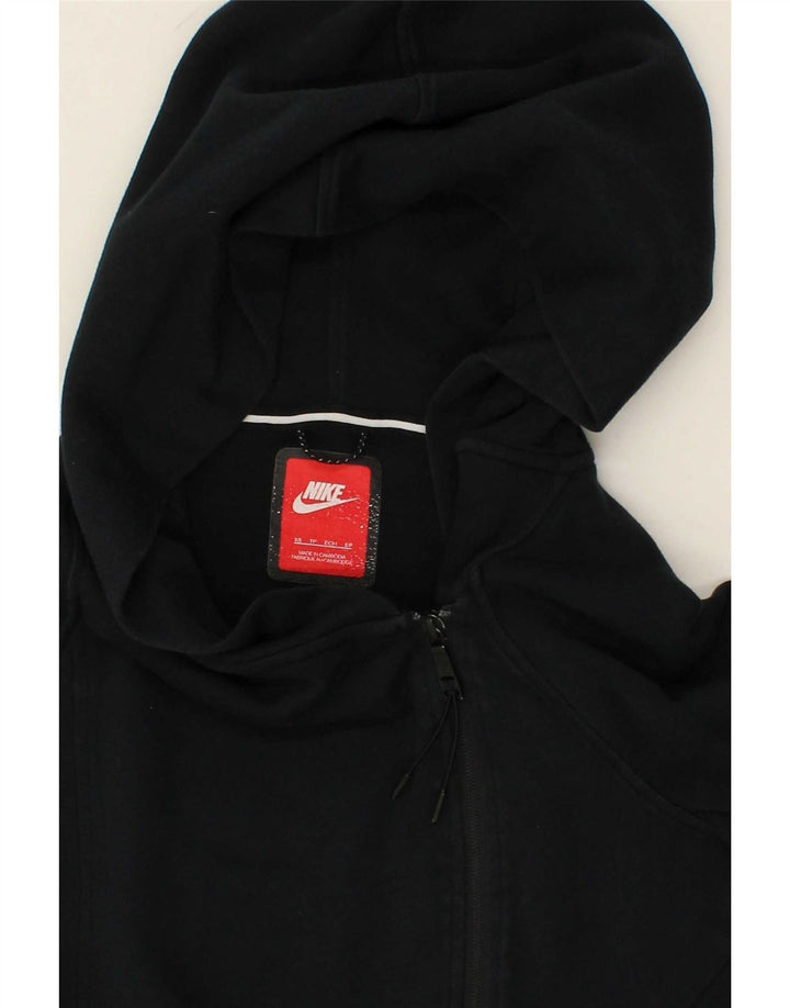 NIKE Womens Zip Hoodie Sweater UK 6 XS Black Cotton Vintage Nike and Second-Hand Nike from Messina Hembry 