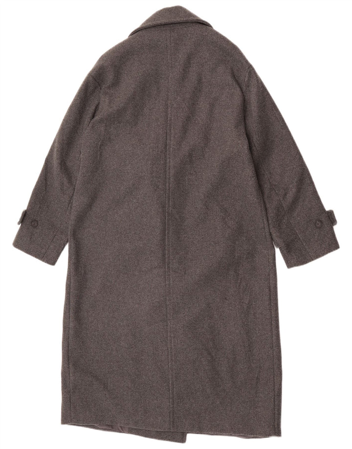 Casaco feminino Zara com peito duplo UK 14 poliéster cinza médio
