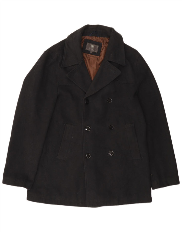Marks & Spencer Mens Pea Coat UK 40 Grande Poliéster Preto