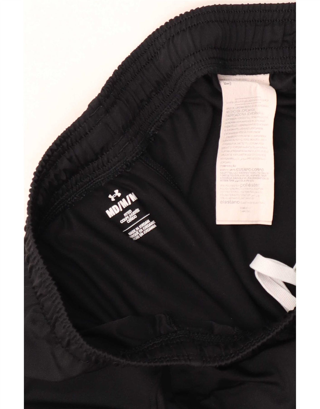 Calça de treino masculina Under Armour em poliéster preto médio