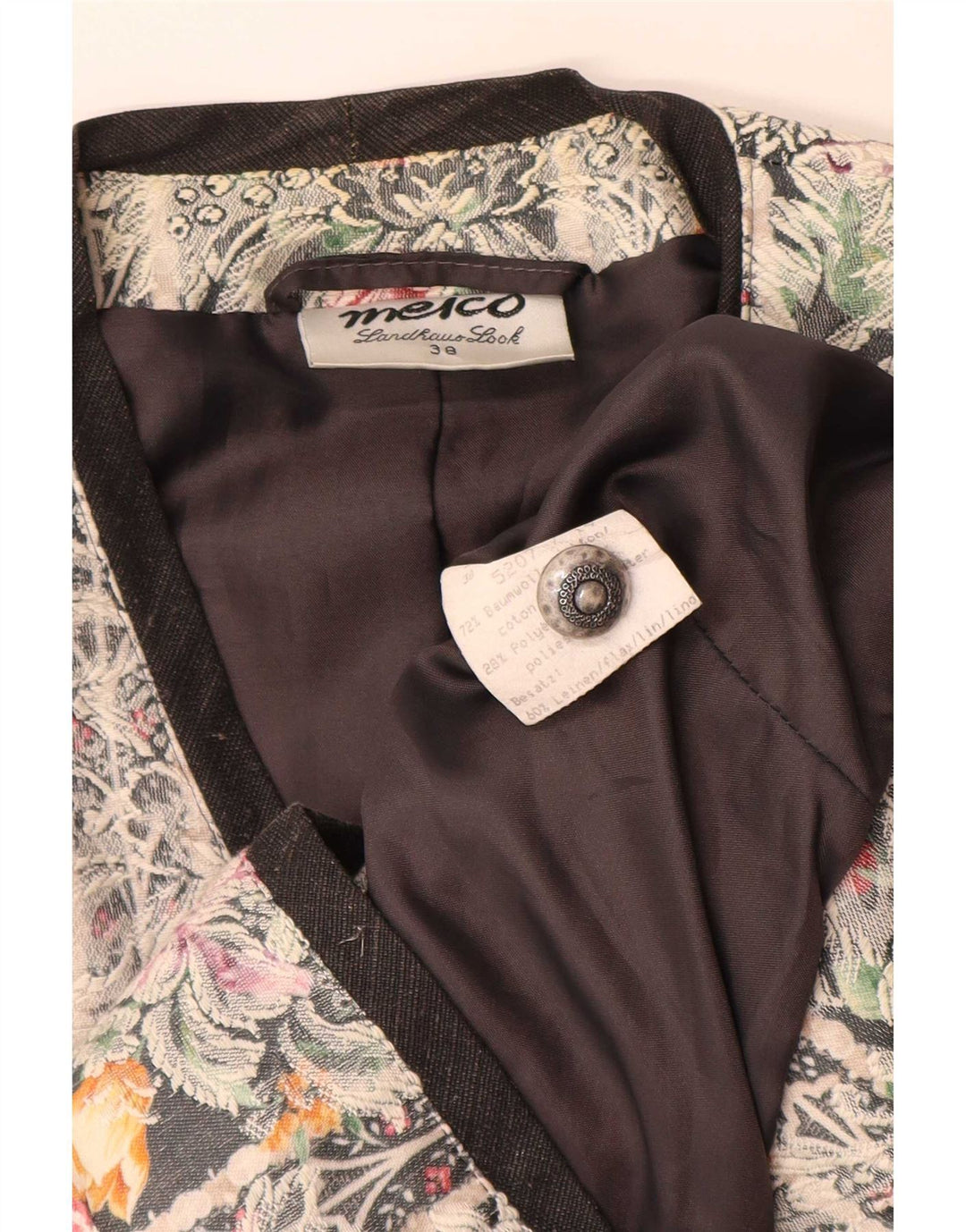 Jaqueta blazer feminina Meico com 4 botões EU 38 médio floral multicolorido