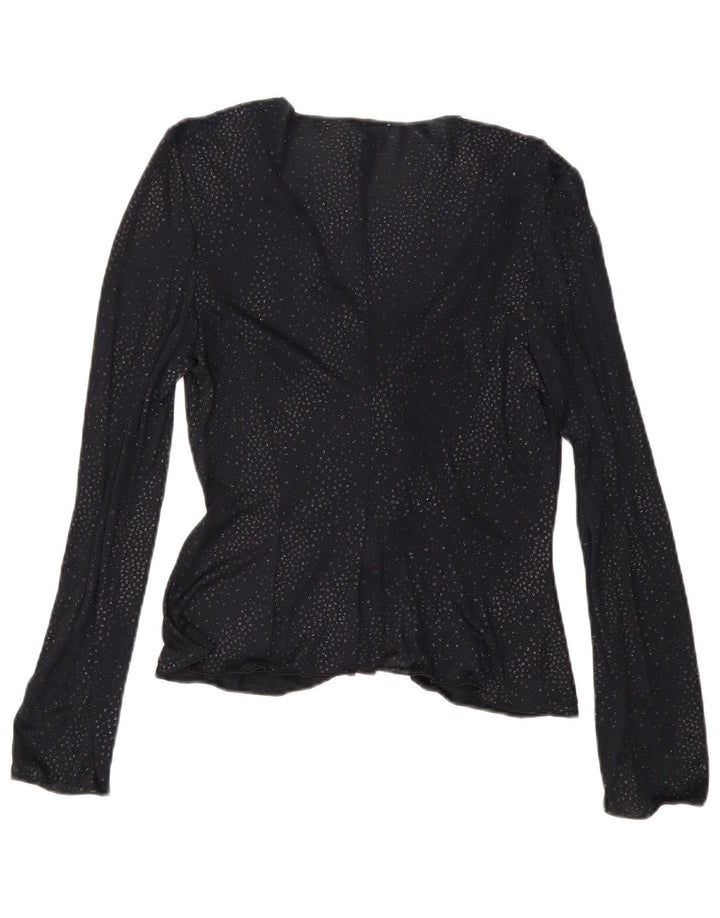 Blusa feminina de manga comprida Armani IT 44 médio preto manchado