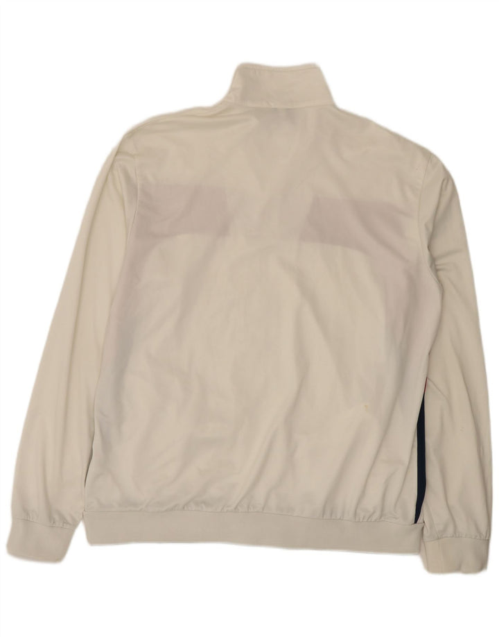 Asics Mens Tracksuit Top Jacket XL Branco Colourblock Poliéster